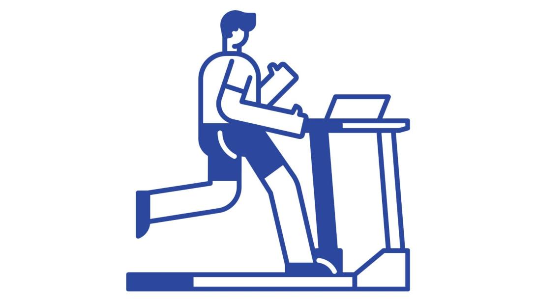 Icon man in treadmill